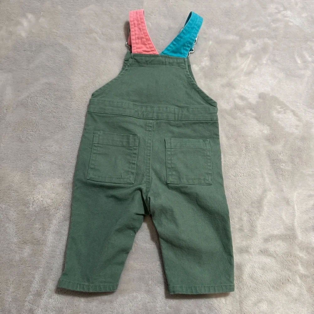 Christian Robinson Baby Size 3-6 Months Bib Overalls Pants Green color block